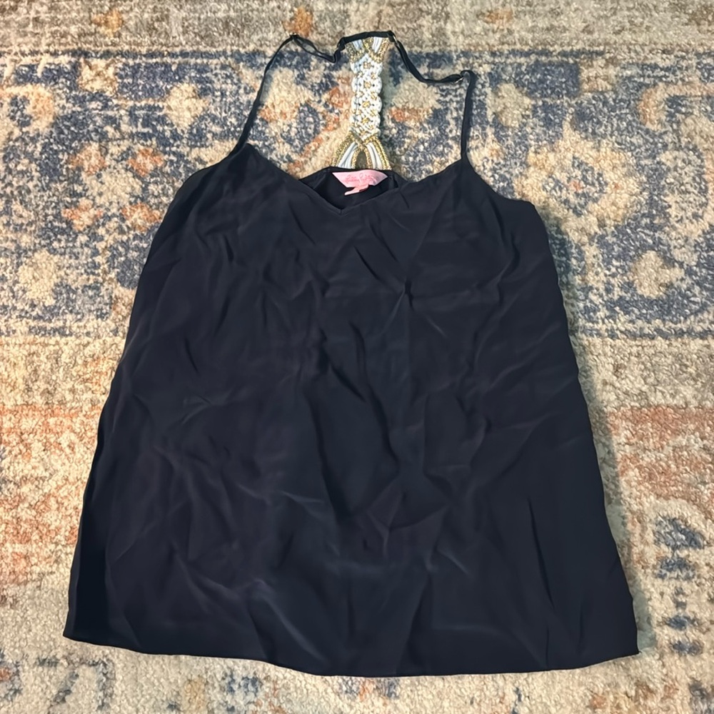 Lilly Pulitzer XS top silk navy